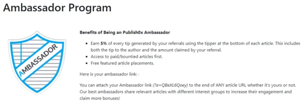 Publish0x Ambassador Program