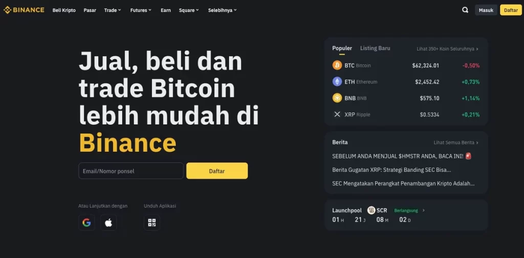 Binance Bursa Mata Uang Kripto Untuk Bitcoin, Ethereum & Altcoin