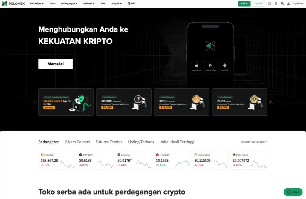 Poloniex Exchange Depan